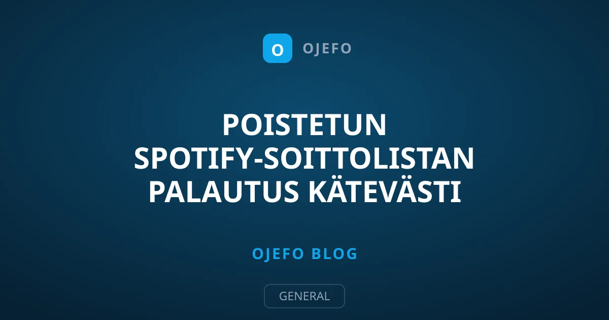Poistetun Spotify-soittolistan palautus kätevästi